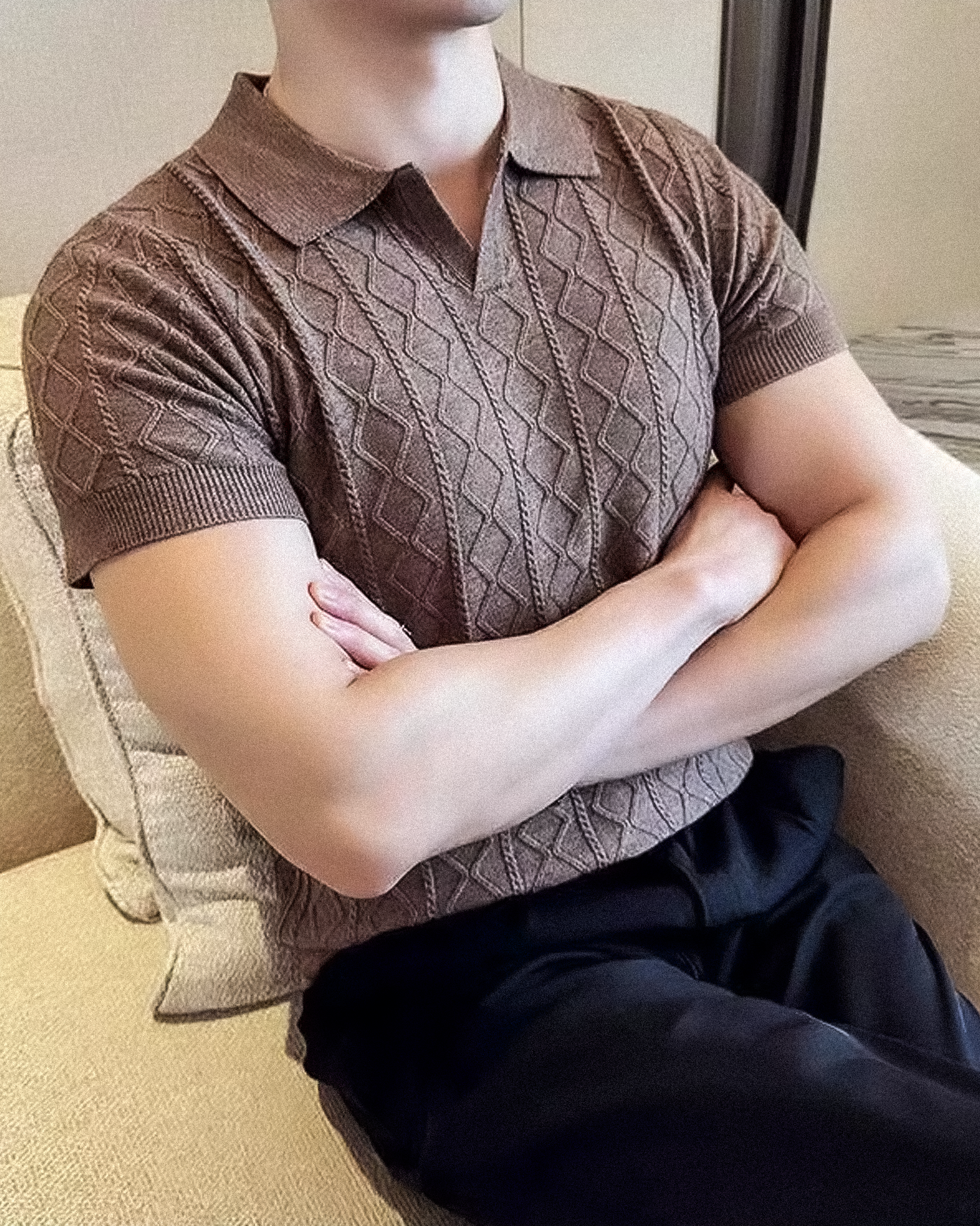 Cable Knit Polo