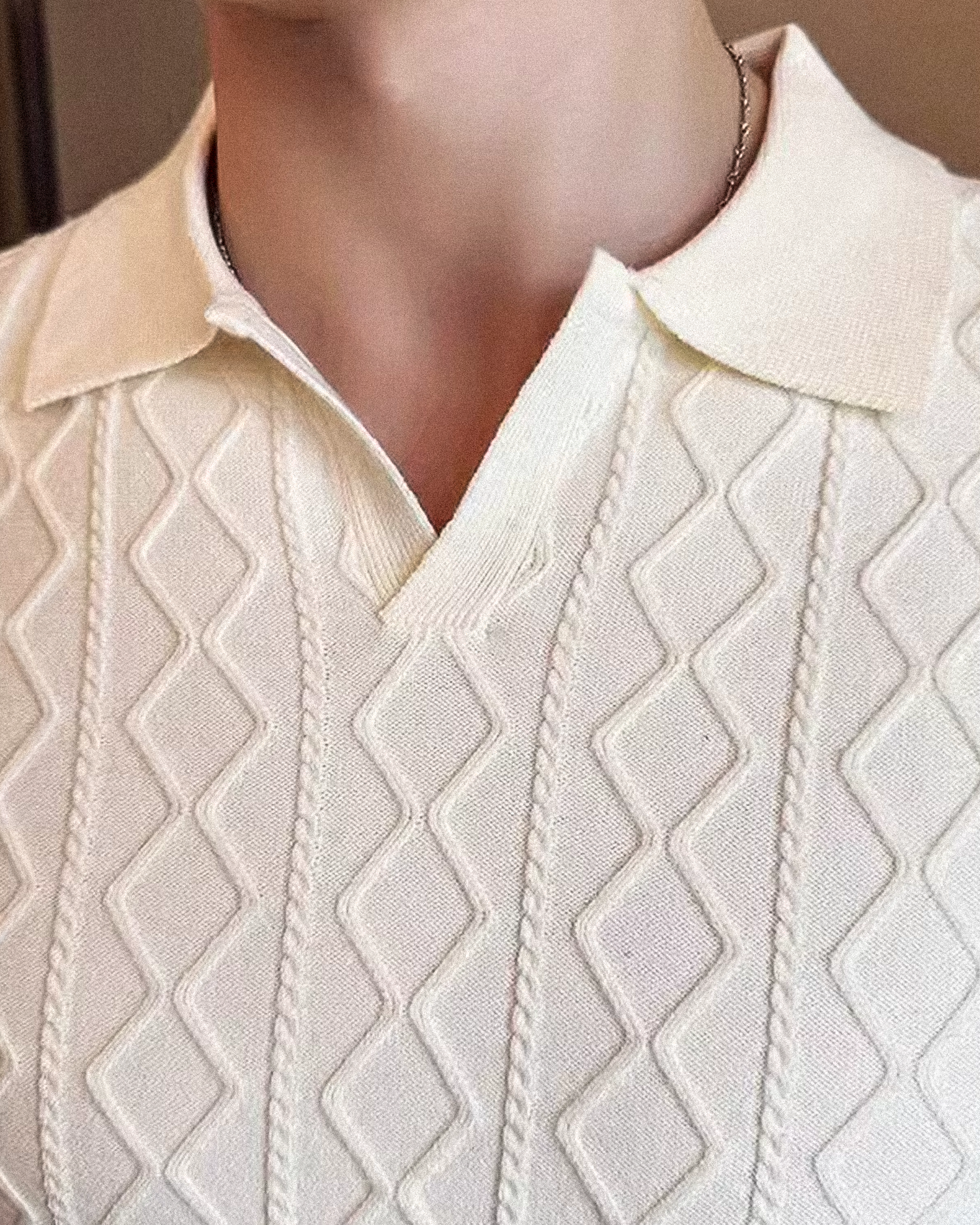 Cable Knit Polo
