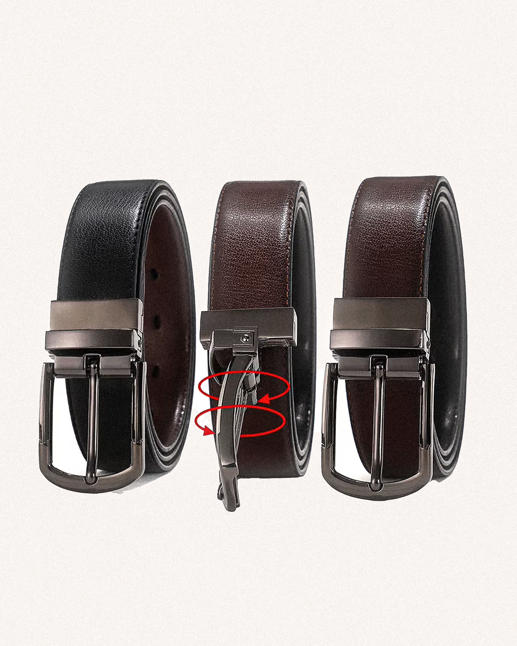 Double-Sided Leather Belt